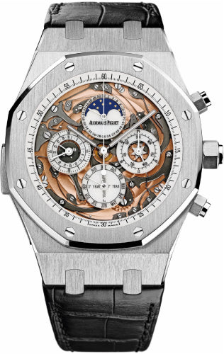 Audemars Piguet Royal Oak 26552BC.OO.D002CR.01 Grande Complication Skeleton White Gold Leather 44mm Automatic