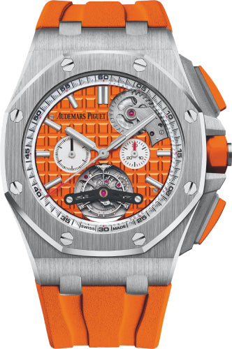 Audemars Piguet Royal Oak Offshore 26540ST.OO.A038CA.01 Tourbillon Chronograph Selfwinding Green Index Stainless Steel Rubber 44mm