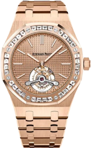 Audemars Piguet Royal Oak 26514OR.ZZ.1220OR.01 Tourbillon Extra-Thin 41mm Tapisserie Index Diamond Bezel Rose Gold Main image