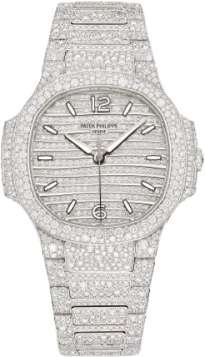 Patek Philippe Nautilus 7118/1450G-001 Ladies White Gold/Diamond Paved Main image