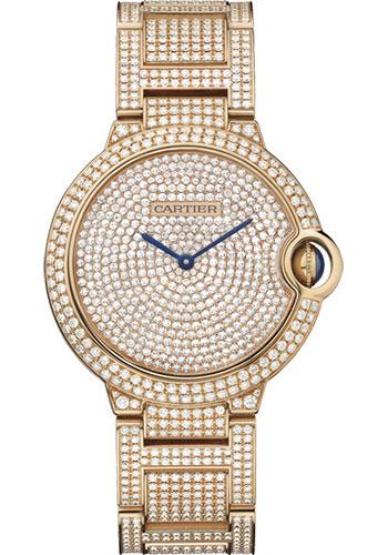 Cartier Ballon Bleu HPI00489 de Cartier 36.6mm Pink Gold Diamond Case - Diamond Paved Dial - Diamond Bracelet
