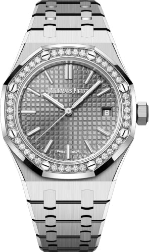 Audemars Piguet Royal Oak 15551ST.ZZ.1356ST.06 Stainless Steel 37mm Grey Dial Diamond Bezel