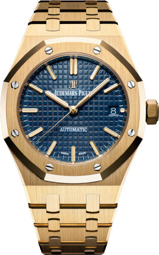 Audemars Piguet Royal Oak 15450BA.OO.1256BA.02 Selfwinding 37mm Blue Index Yellow Gold Main image