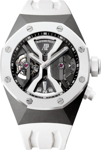 Audemars Piguet Royal Oak Concept 26580IO.OO.D010CA.01 Gmt Tourbillon 44mm Openworked White Ceramic Titanium Rubber