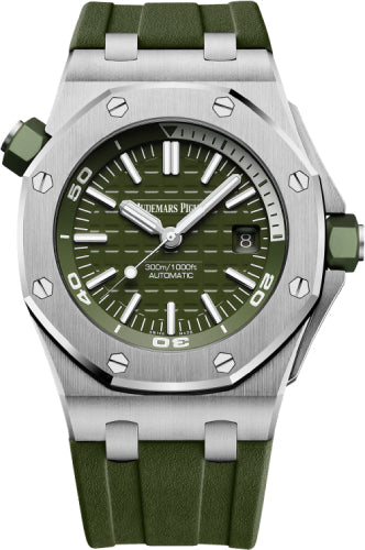 Audemars Piguet Royal Oak Offshore 15710ST.OO.A052CA.01 Diver Khaki Index Stainless Steel Rubber 42mm