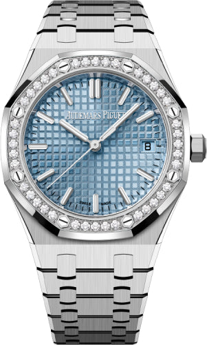 Audemars Piguet Royal Oak 77451ST.ZZ.1361ST.01 "50th Anniversary" Stainless Steel Light 34mm Blue Dial Diamond Bezel Main image