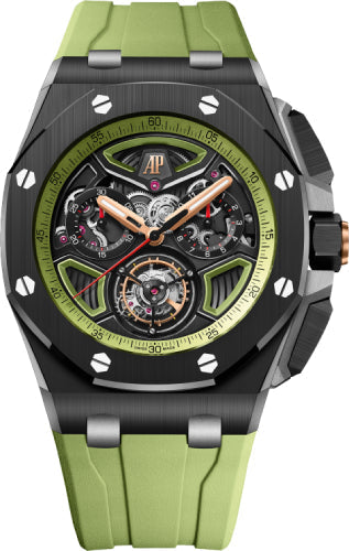 Audemars Piguet Royal Oak Offshore 26622CE.OO.D062CA.01 Selfwinding 43mm Flying Tourbillon Chronograph Ceramic Black/Green Dial