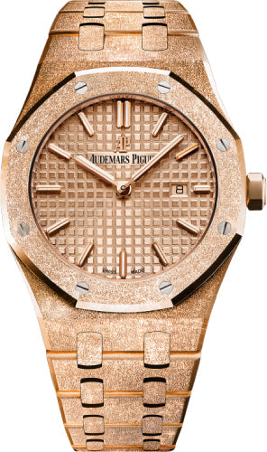 Audemars Piguet Royal Oak 67653OR.GG.1263OR.02 Frosted Rose Gold Quartz 33mm Pink Index Bracelet