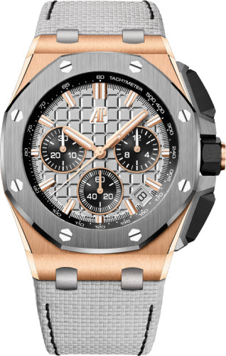 Audemars Piguet Royal Oak Offshore 26420OI.OO.A015VE.01 Chronograph Pink Rose Gold Titanium 43mm Bezel Grey