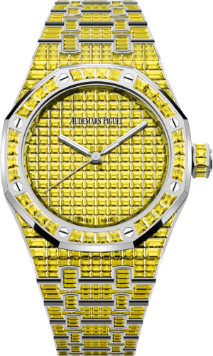 Audemars Piguet Royal Oak 15554BC.RY.1274BC.01 Selfwinding Yellow Chrysoberyl 37mm "50th Anniversary" White Gold Yellow Dial Main image