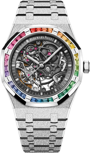 Audemars Piguet Royal Oak 15412BC.YG.1224BC.03 Frosted Gold Double Balance Wheel "Skeleton" 41mm Openworked White Gold