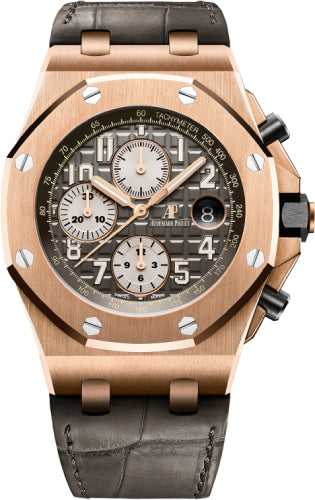 Audemars Piguet Royal Oak Offshore 26470OR.OO.A125CR.01 Selfwinding Chronograph 42mm Grey Arabic Rose Gold Leather