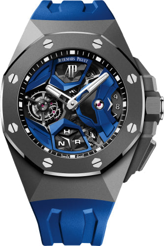 Audemars Piguet Royal Oak Concept 26589IO.OO.D030CA.01 Flying Tourbillon 44mm GMT Titanium Ceramic Bezel Blue