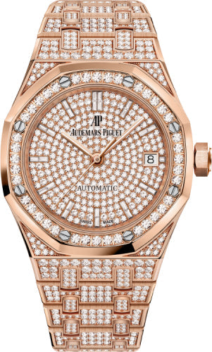 Audemars Piguet Royal Oak 15452OR.ZZ.1258OR.02 Rose Gold Diamond Pave 37mm