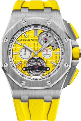 Audemars Piguet Royal Oak Offshore 26540ST.OO.A051CA.01 Tourbillon Chronograph Selfwinding Yellow Index Stainless Steel Rubber 44mm