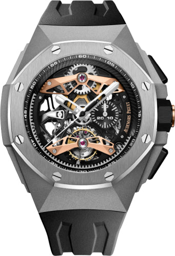 Audemars Piguet Royal Oak Concept 26612TI.OO.D002CA.01 Selfwinding Tourbillon 44mm Chronograph Openworked Titanium "Skeleton"