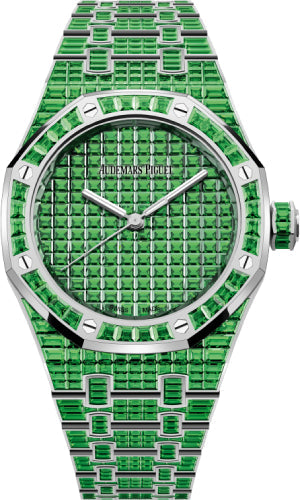 Audemars Piguet Royal Oak 15554BC.TV.1274BC.01 Selfwinding Tsavorite "50th Anniversary" White Gold 37mm Green Dial