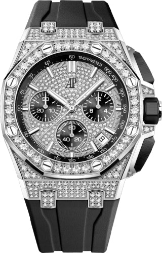 Audemars Piguet Royal Oak 26423BC.ZZ.D002CA.01 43mm Offshore Chronograph White Gold Diamond Paved