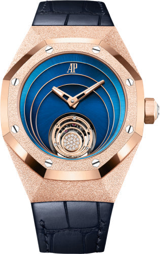 Audemars Piguet Royal Oak Concept 26630OR.GG.D326CR.01 Frosted Gold Flying 38.5mm Tourbillon Rose Gold Blue