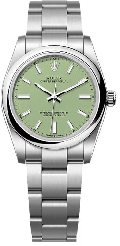 Rolex Oyster Perpetual 124200 34 Pistachio Green Dial Oyster Bracelet — 2025