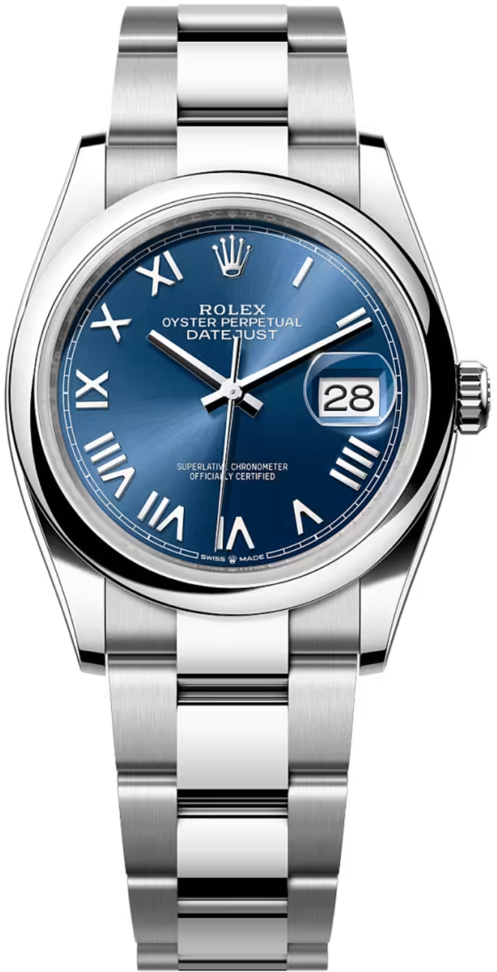 Rolex Datejust 126200 36 Oystersteel Bright Blue Dial Oyster Bracelet — 2026