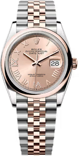 Rolex Datejust 126201 36 Oystersteel Everose Gold Rosé-Colour Diamond Set Dial Domed Bazel Jubilee Bracelet — 2026 Main image