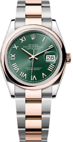 Rolex Datejust 126201 36 Oystersteel Everose Gold Mint Green Dial Domed Bazel Oyster Bracelet — 2026