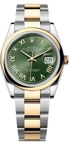 Rolex Datejust 126203 36 Oystersteel And Yellow Gold Olive Green Roman Dial Oyster Bracelet — 2026 Main image
