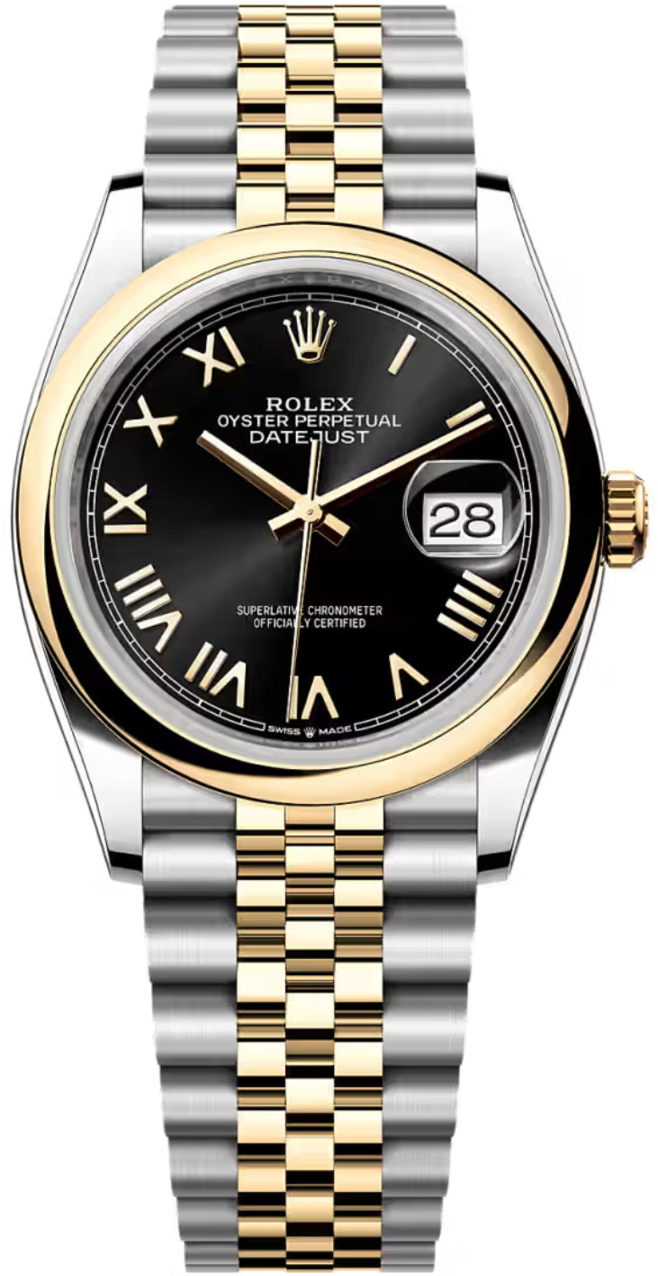 Rolex Datejust 126203 36 Oystersteel And Yellow Gold Bright Black Dial Jubilee Bracelet — 2026 Main image