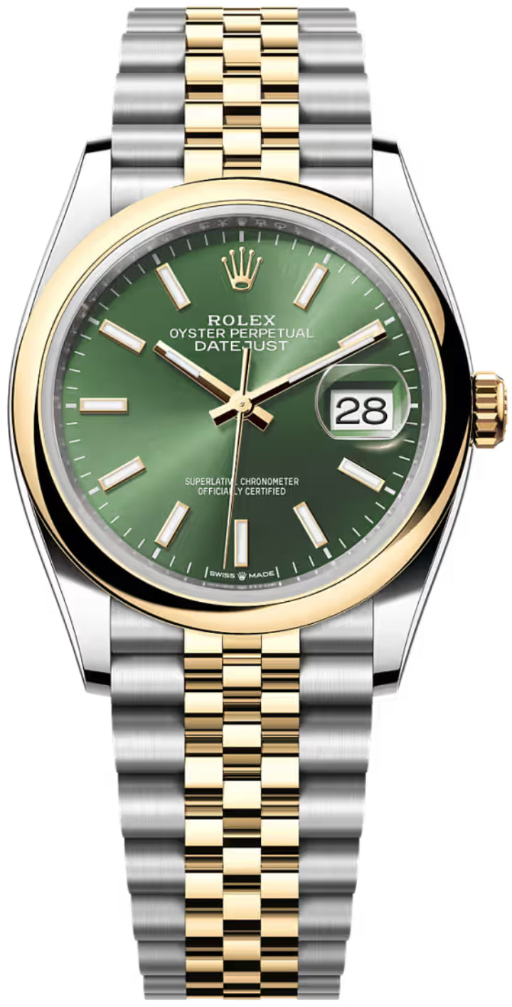 Rolex Datejust 126203 36 Oystersteel And Yellow Gold Olive Green Dial Jubilee Bracelet — 2026 Main image