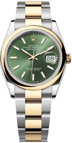 Rolex Datejust 126203 36 Oystersteel And Yellow Gold Olive Green Dial Oyster Bracelet — 2026