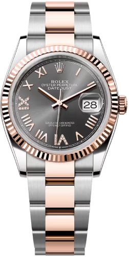 Rolex Datejust 126231 36 Oystersteel Everose Gold Slate Diamond Set Dial Oyster Bracelet — 2026 Main image