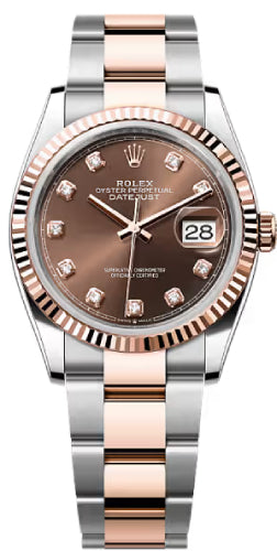 Rolex Datejust 126231 36 Oystersteel Everose Gold Chocolate Diamond Set Dial Oyster Bracelet — 2026