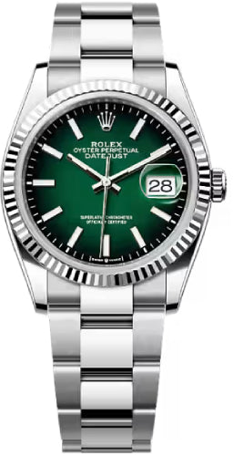 Rolex Datejust 126234 36 Oystersteel White Gold Green Ombré Dial Oyster Bracelet — 2026 Main image