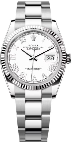 Rolex Datejust 126234 36 Oystersteel White Gold White Roman Dial Oyster Bracelet — 2026 Main image