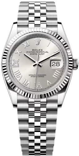 Rolex Datejust 126234 36 Oystersteel White Gold Silver Diamond Set Dial Jublee Bracelet — 2026 Main image