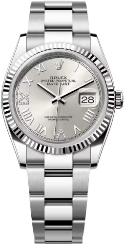 Rolex Datejust 126234 36 Oystersteel White Gold Silver Diamond Set Dial Oyster Bracelet — 2026 Main image
