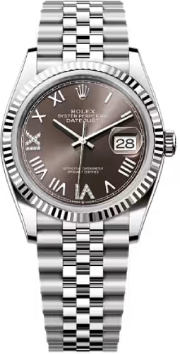 Rolex Datejust 126234 36 Oystersteel White Gold Dark Gray Diamond Set Dial Jublee Bracelet — 2026