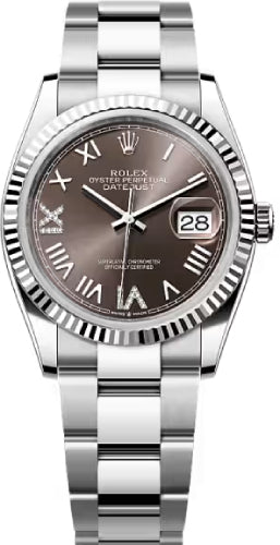 Rolex Datejust 126234 36 Oystersteel White Gold Dark Gray Diamond Set Dial Oyster Bracelet — 2026