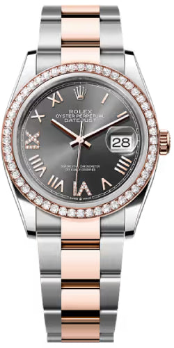 Rolex Datejust 126281RBR 36 Oystersteel Everose Gold Slate Dial Oyster Bracelet — 2026