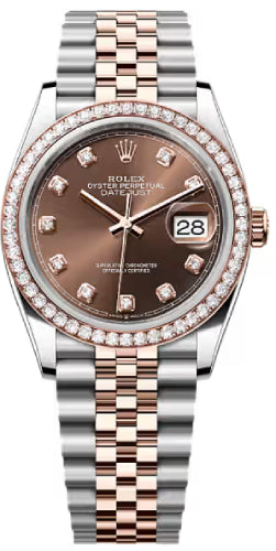 Rolex Datejust 126281RBR 36 Oystersteel Everose Gold Chocolate Diamond Set Dial Jubilee Bracelet — 2026