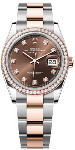 Rolex Datejust 126281RBR 36 Oystersteel Everose Gold Chocolate Diamond Set Dial Oyster Bracelet — 2026