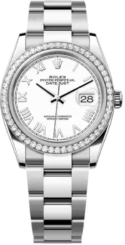 Rolex Datejust 126284RBR 36 Oystersteel White Gold White Dial Oyster Bracelet — 2026