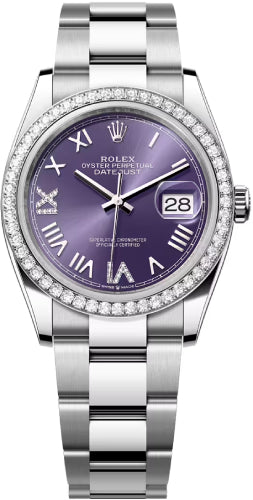 Rolex Datejust 126284RBR 36 Oystersteel White Gold Aubergine Diamond Set Dial Oyster Bracelet — 2026 Main image