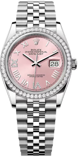 Rolex Datejust 126284RBR 36 Oystersteel White Gold Pink Diamond Set Dial Jubilee Bracelet — 2026
