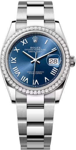 Rolex Datejust 126284RBR 36 Oystersteel White Gold Bright Blue Dial Oyster Bracelet — 2026