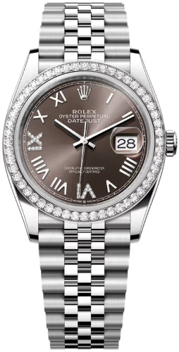 Rolex Datejust 126284RBR 36 Oystersteel White Gold Dark Grey Diamond Set Dial Jubilee Bracelet — 2026