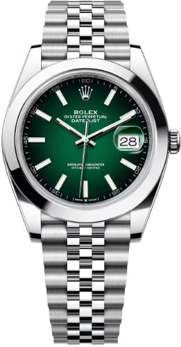 Rolex Datejust 126300 41 Oystersteel Green Ombré Dial Smooth Bezel Jubilee Bracelet — 2026 Main image