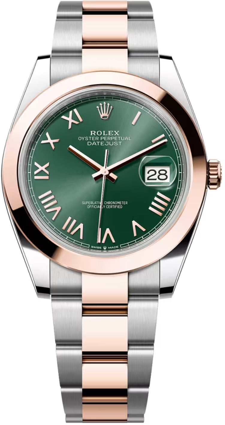 Rolex Datejust 126301 41 Oystersteel Everose Gold Mint Green Dial Oyster Bracelet — 2026