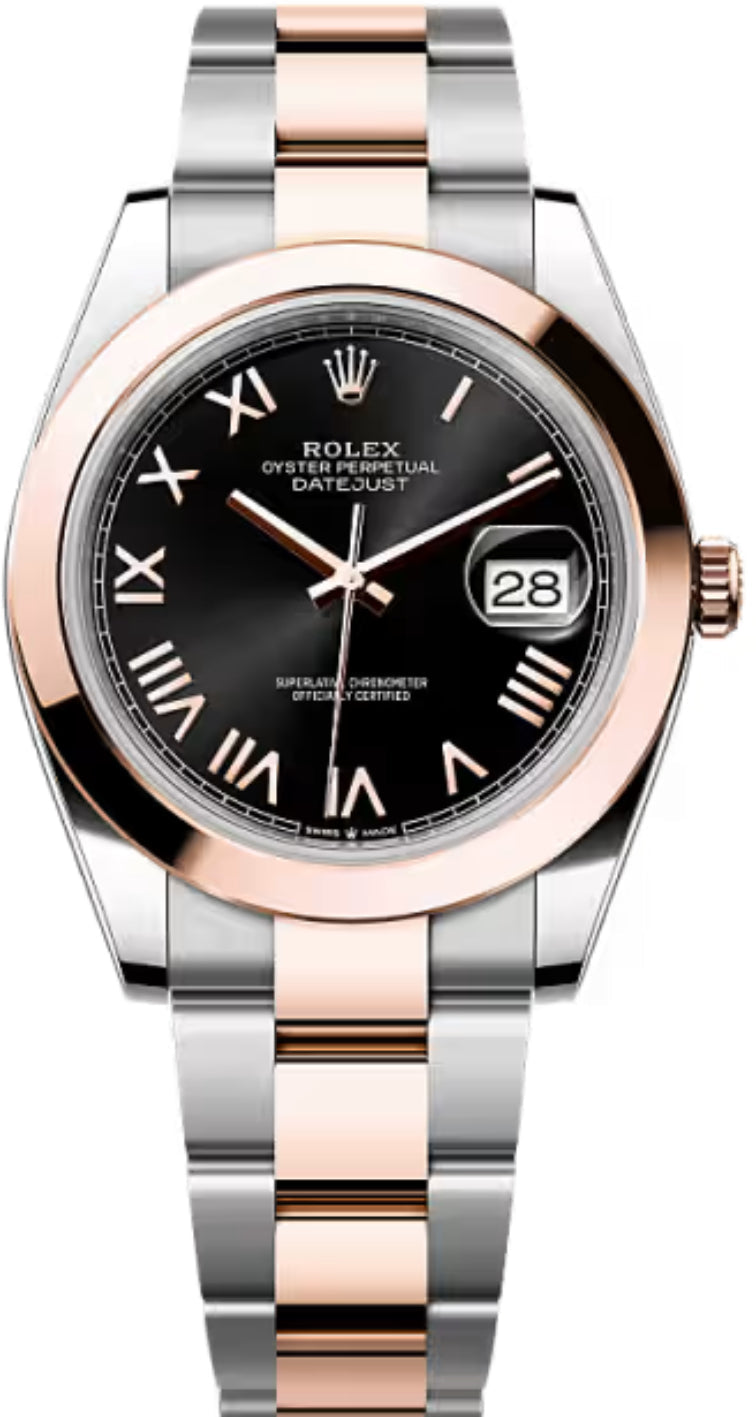 Rolex Datejust 126301 41 Oystersteel Everose Gold Bright Black Dial Oyster Bracelet — 2026